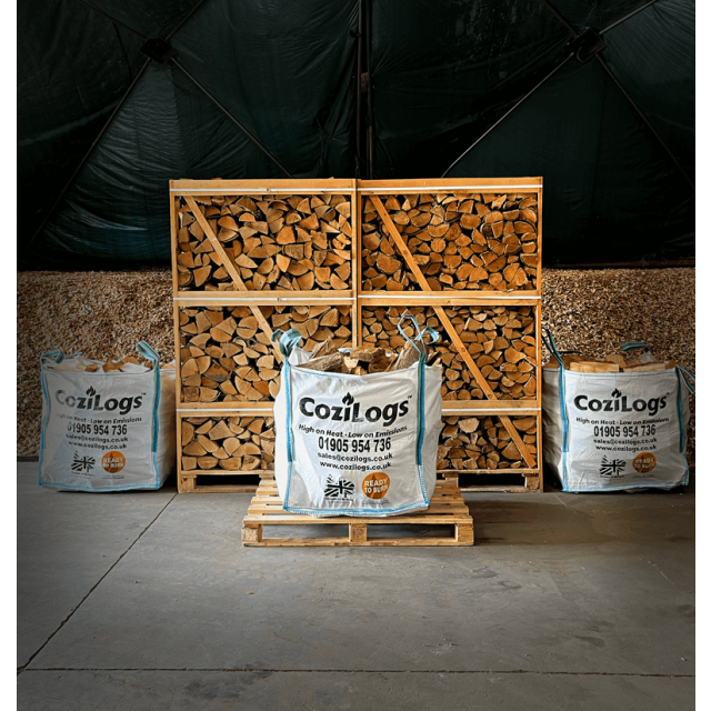 Kiln Dried Extra Chunky Firewood Logs Bulk Bag 