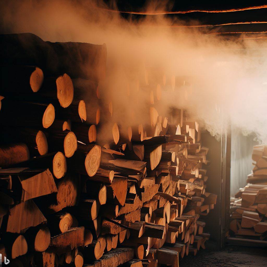 Logs-Going-Through-Drying-Process