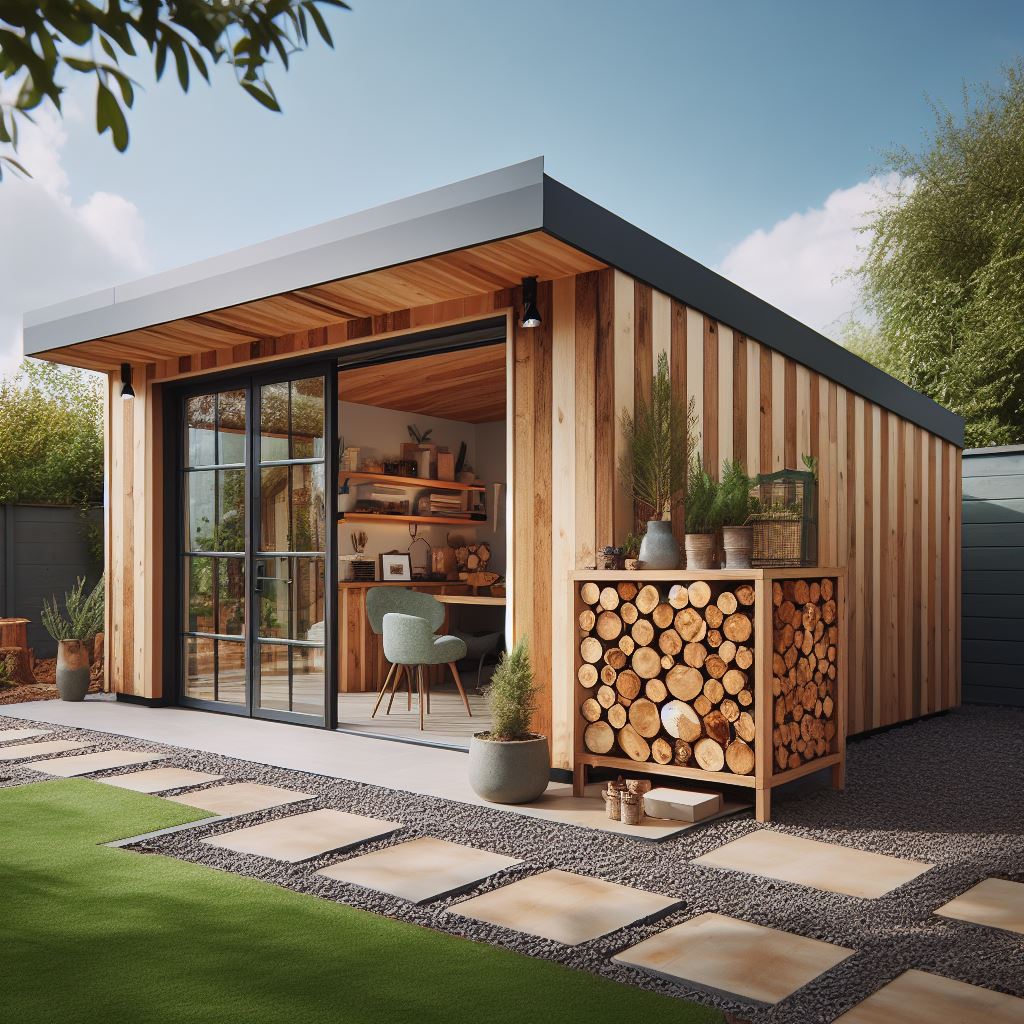 Modern-Garden-Shed-with-a-Side-Log-Store