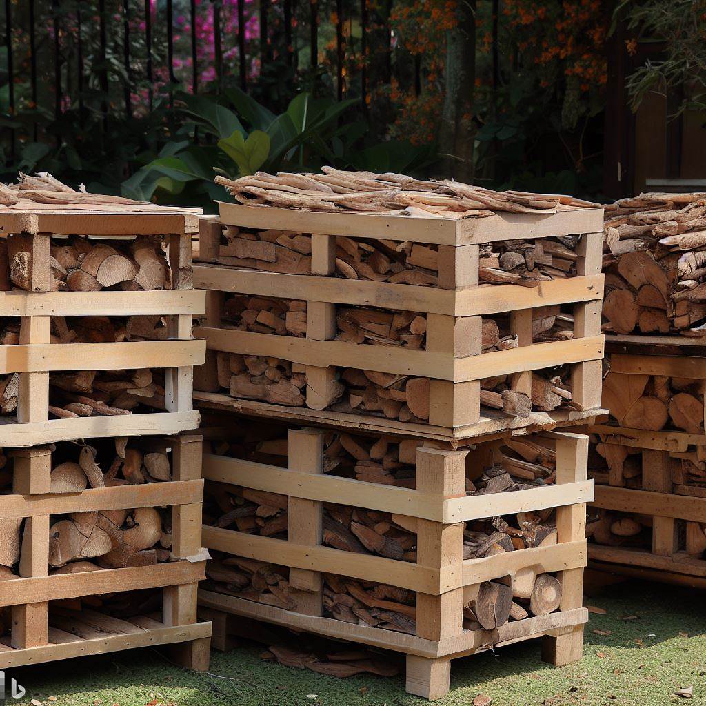 Kiln wood being air dried