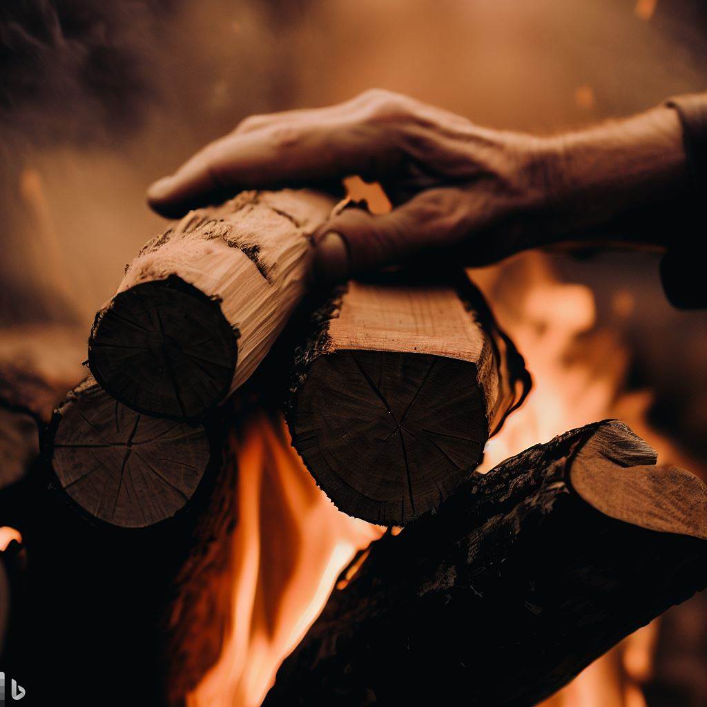Placing Logs on a Fire