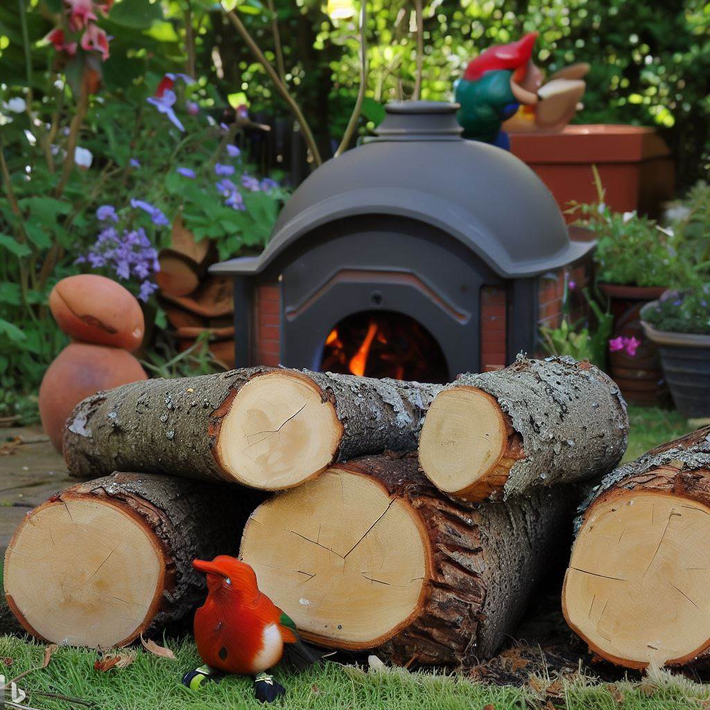 Oak Maple and Ash Small Pizza Oven Logs in Garden