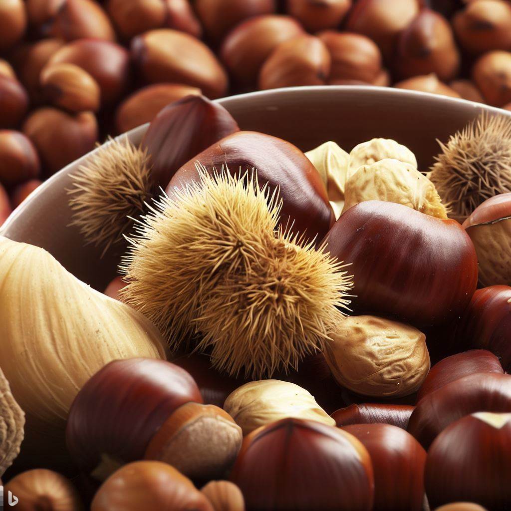 Mixed edible nuts in a bowl